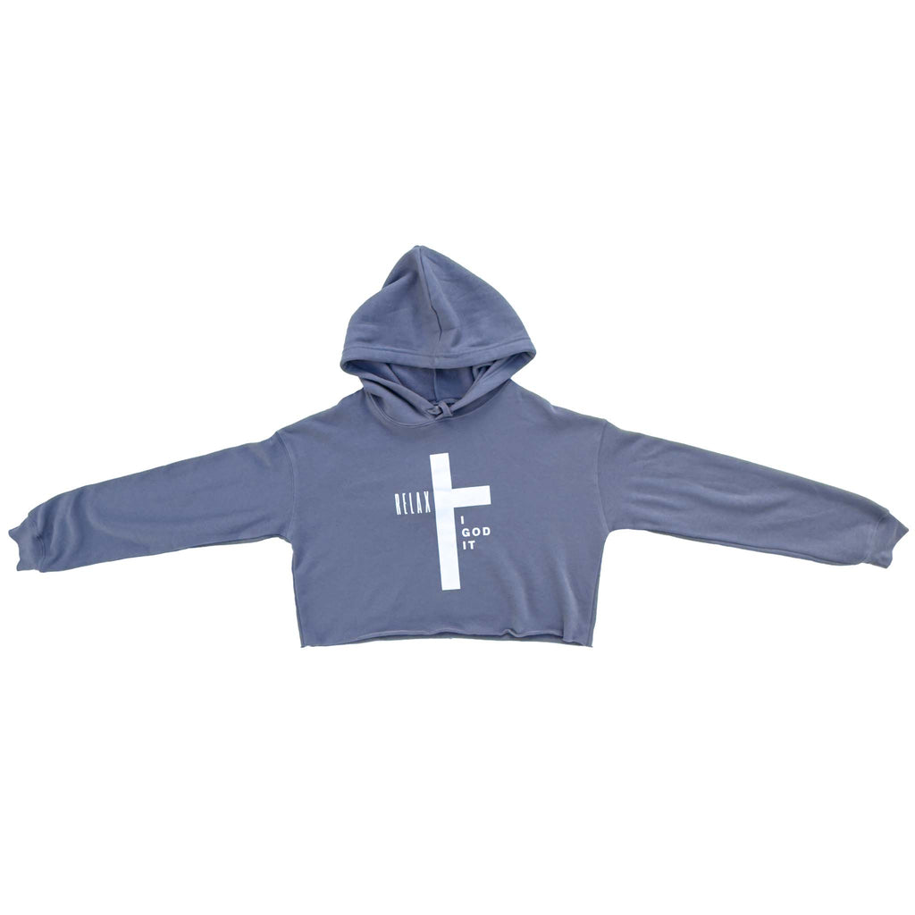 GOD IT CROSS CROP HOODIE (WOMENS)