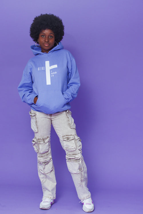 "RELAX I GOD IT" CROSS DESIGN UNISEX T-shirt (PURPLE)