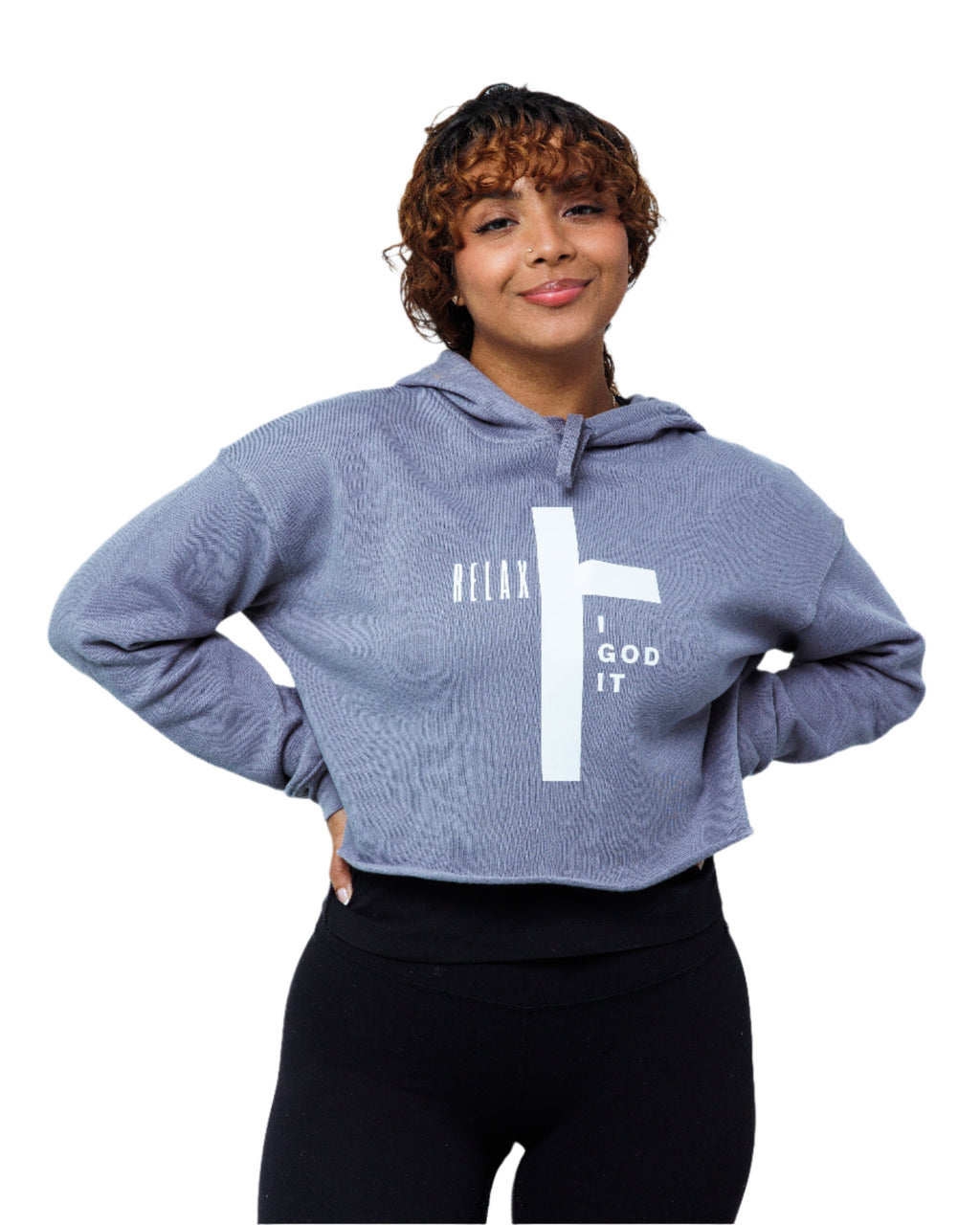 GOD IT CROSS CROP HOODIE (WOMENS)