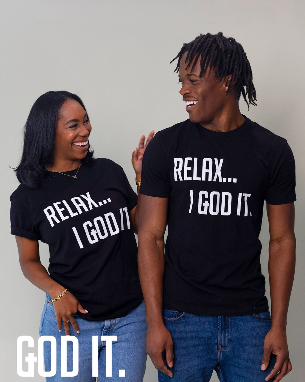 BLACK "RELAX I GOD IT" UNISEX TSHIRT
